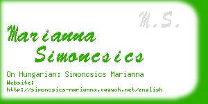 marianna simoncsics business card